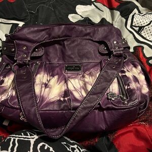 Purple leather purse